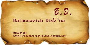 Balassovich Diána névjegykártya